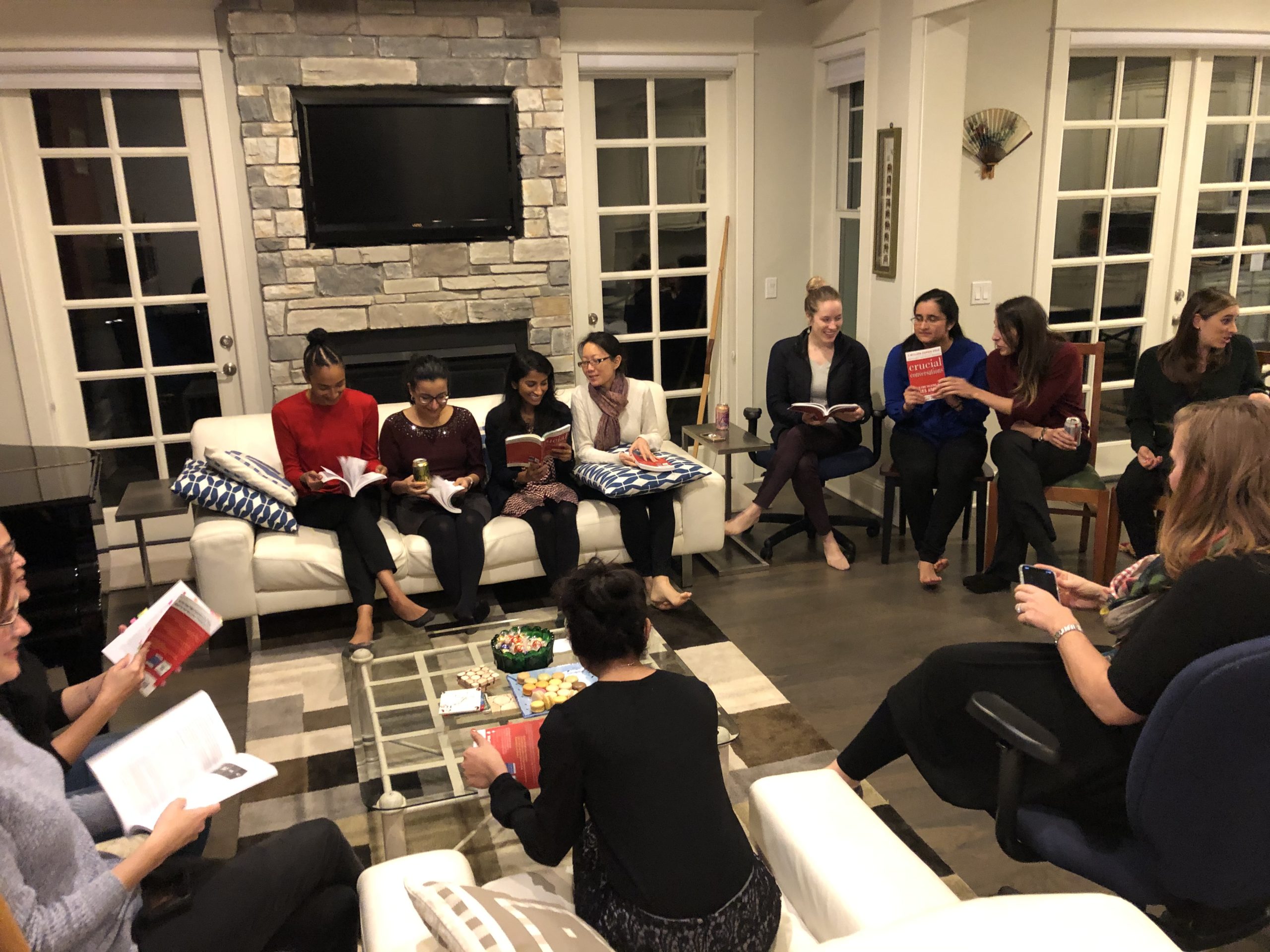 A group of women at a Women in Radiology book club event in October 2019.