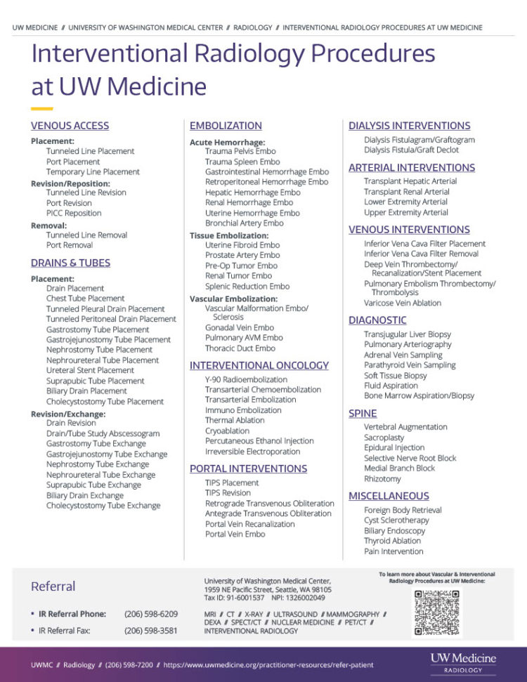 Interventional Radiology Procedures | UW Radiology