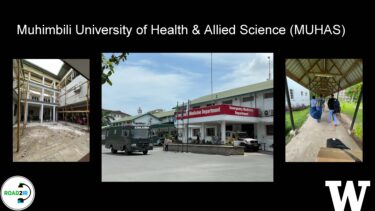 A slide featuring different aspects of the MUHAS campus.