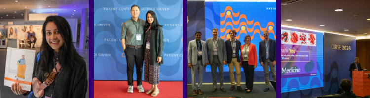 A collage of photos of Dr. Cui and other attendees at CIRSE 2024.